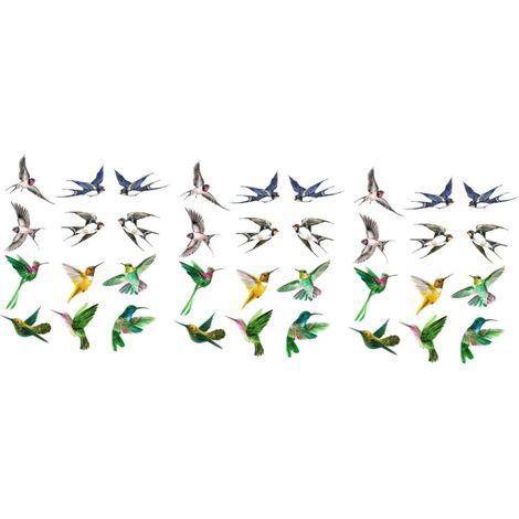 36feuilles Autocollants De Fenêtre Anticollision Pour Oiseaux Décorations à Statique Avertissement Pour Fenêtres Décalcomanies Colorées Pour Prévention Des Chocs Aviaires (1/5)