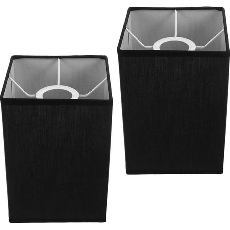 Abat-jour Carré Lot de 2 pour Lampe de Table E27 en Fer Noir Design Élégant et Solide, pour Salon et Salle à Manger (1/5)