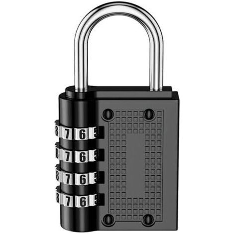 2 Pack 4-Digit Combination Padlock, Aluminum Alloy, Strong and Reliable, for Sports and School Lockers, Black (1/4)