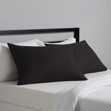 Filiyano – oreiller en microfibre légères – (Noir) 76 cm L x 51 cm l, 1 paire de taies d'oreiller en microfibre légères, ultra-douces et faciles (1/4)