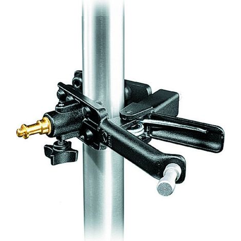 Manfrotto 043 Morsetto con Pinza, Serie Spring Clamp con Spigot Type 22 e 013 per Luce in Alluminio, Nero