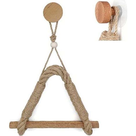 Le porte-papier hygiénique n'est pas perforé, porte-serviettes en bois de corde de jute rétro, porte-serviettes en papier rétro, corde industrielle nautique, salle de bain, décor de cuisine