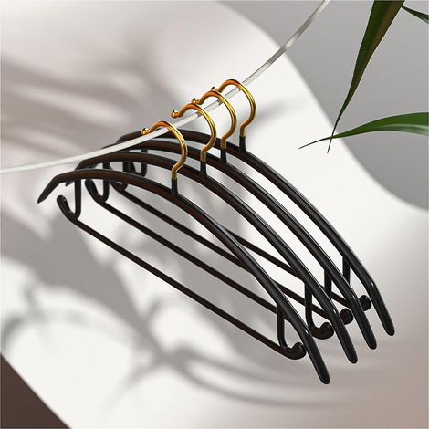Schulterloser, rutschfester Kleiderbügel für trockene und nasse Wäsche – 5er-Pack – Schwarz