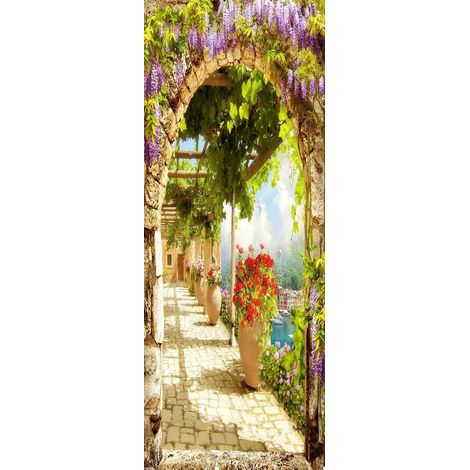 Selbstklebende Türtapete – Türsticker – PVC – Wiederablösbar – Klebefertige Rückseite – Wandtapete – Selbstklebende Tapete – Für Schlafzimmer, Wohnzimmer und Flur – 200 x 77 cm (1/5)