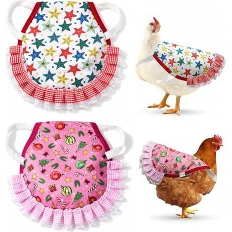 Lot de 2 Selle Poulet, Gilet, Reglable, Protection Etanche, Volaille, Animal, Compagnie, Plumes (1/5)
