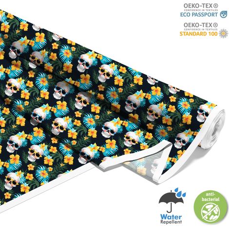 OUTDOOR DEKOSTOFFE OXFORD - Motiv der Schädel I DX4226