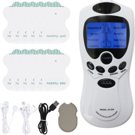 Tragbares elektrisches Muskelstimulationsgerät für den Heimgebrauch, multifunktionales digitales Meridianmassagegerät, Akupunkturgerät zur Körperkonturierung.