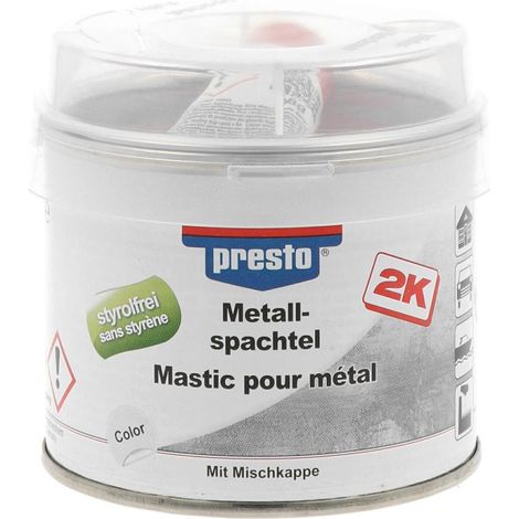Mastic Pour Metal Gris 2k Sans Styrene 250g Presto