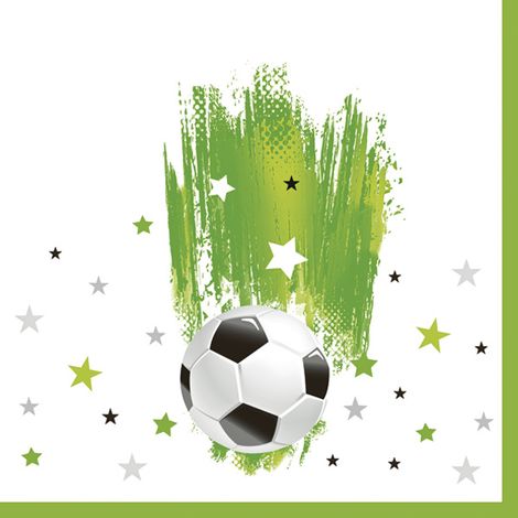 Servilletas de fútbol para fiesta de cumpleaños, 33x33cm, 20 unidades.