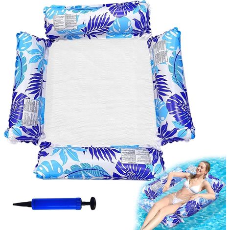 Bouee Piscine, Fauteuil Gonflable Piscine, Matelas Gonflable Piscine, avec 1 Pompe à Air, Bouée de Bassin pour Adulte, Chaise Flottante pour Fêtes, Été, Plage, Lac, Aquatique (1/5)