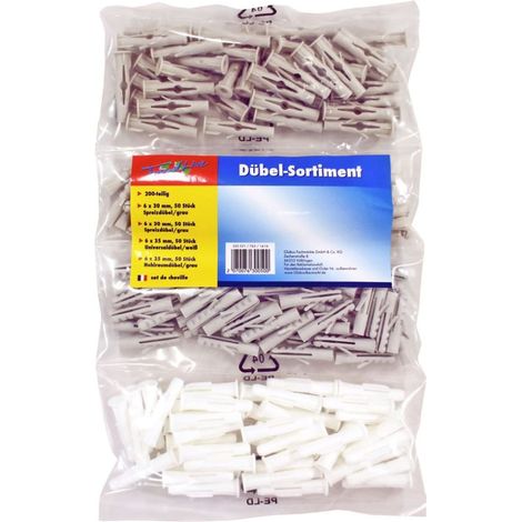 TrendLine Dübel-Sortiment 200-teilig, Spreizdübel, Universaldübel, Hohlraumdübel (1/2)