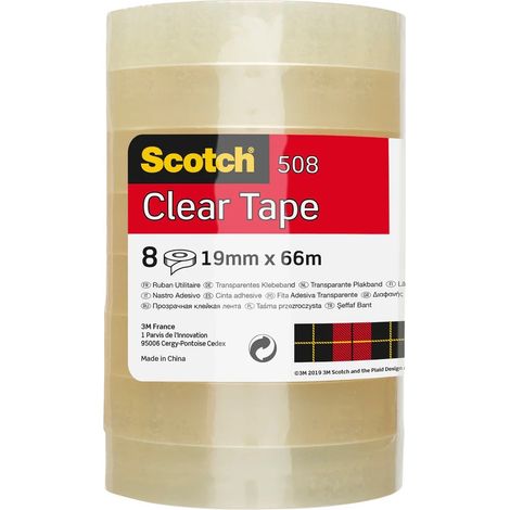 Scotch FT-5100-9733-8 5081966 Nastro adesivo trasparente (l x p) 66 m x 19 mm 8 pezzo(i) (1/2)