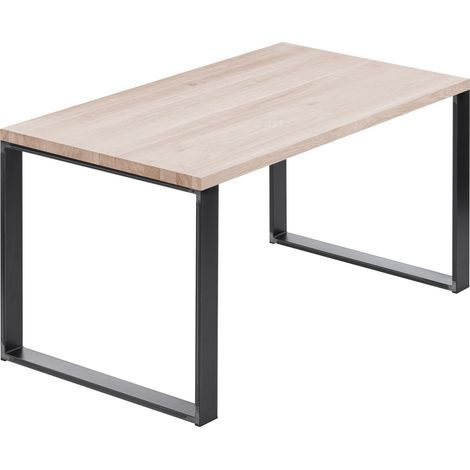 LAMO Manufaktur Esstisch Küchentisch, 100x80x76 cm (AxBxH), Modern, Roh / Rohstahl mit Klarlack, LUG-01-A-001-0000M
