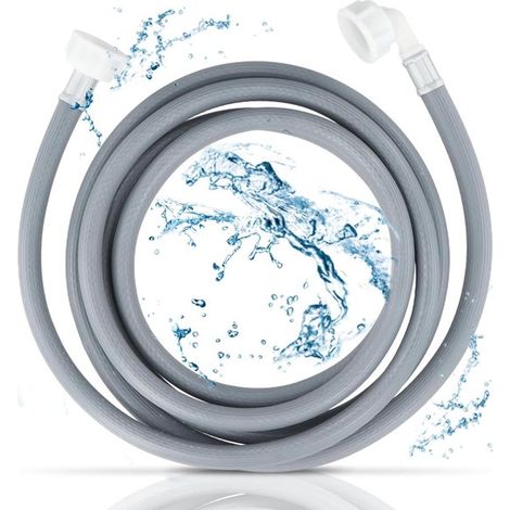 Tubo flessibile per lavatrice da 3 m, tubo flessibile per lavastoviglie, per lavatrice, lavastoviglie, dimensione del raccordo: 3 m, ingresso acqua angolato/dritto, universale (1/4)