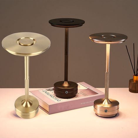 Kabellose, wiederaufladbare LED-Tischleuchte, kleine, tragbare Aluminium-Tischleuchte, Schnellladefunktion, moderner minimalistischer Stil, ideal für Restaurant, Bar, Garten, Zuhause, Terrasse, als Ti (1/5)