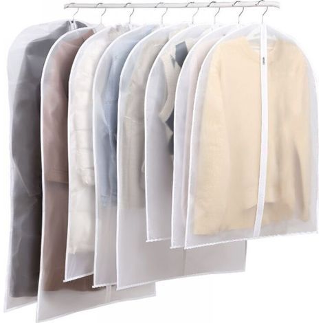 Sac à vêtements suspendu - Lot de 6 housses à vêtements, housses à robes, housses de rangement pour placard, housses de voyage pour costumes (1/5)