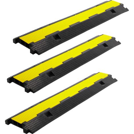 Wolketon 3 pièces Rampe Protection Câble pont de câble rampe de passage 2 canaux protection canal de plancher pont de tuyau (1/5)