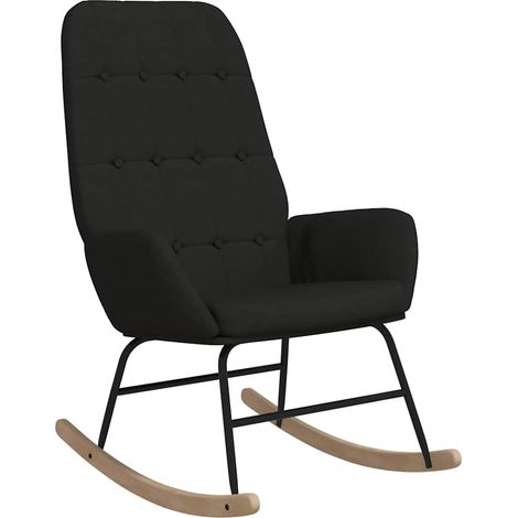 Maison Exclusive - Schaukelstuhl Schwarz Stoff (1/5)