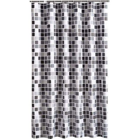 Rideau de douche 200x240 cm (LxH), anti-moisissure antibactérien hydrofuge doublure des rideaux de douche tissu polyester doux Rideaux de bain rideau fait de beaux motifs pour salle de bain toilette (1/3)