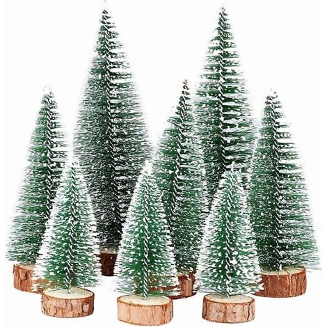 8 mini-sapins artificiels de Noël vert sapin, décoration miniature pour fêtes (1/5)