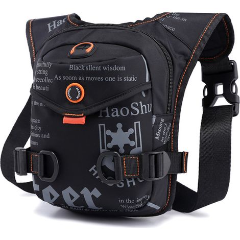 Sacoche de jambe pour moto, sac banane portable en nylon imperméable pour cyclisme en extérieur, sac bandoulière pour vélo