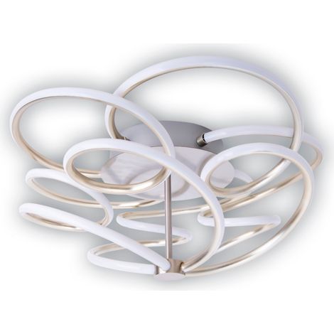 Naeve RIZADO Plafonnier semi-encastré à LED intégré à intensité variable, acier blanc 2797 K (1/5)