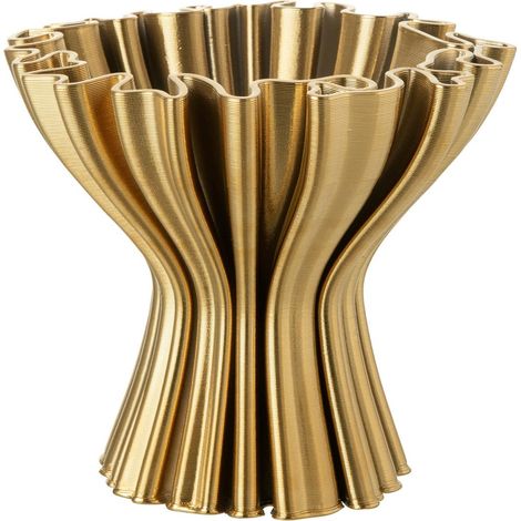 Vase Design en Porcelaine "Impression 3D" 25cm Doré (1/2)