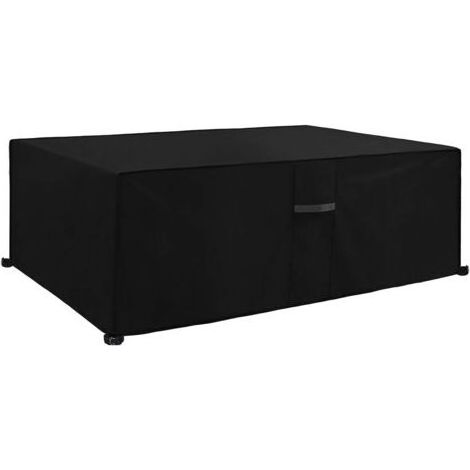 Housse Salon de Jardin avec Grilles Daération, Iimperméable,, Anti-UV, Robuste Tissu Oxford 210D Housse de Protection (170x94x71cm) Noir (1/5)