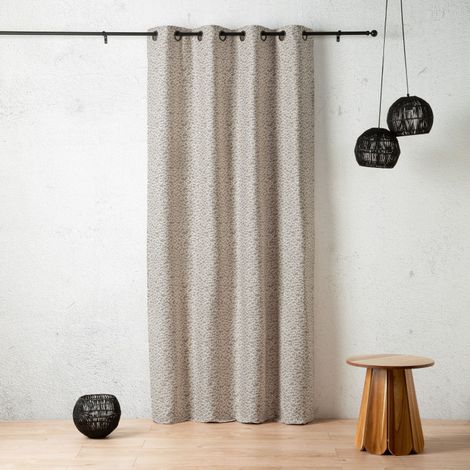 Rideau d’ameublement "Marsala" 140 x 260 cm motif tacheté - 140x260cm - Gris (1/2)