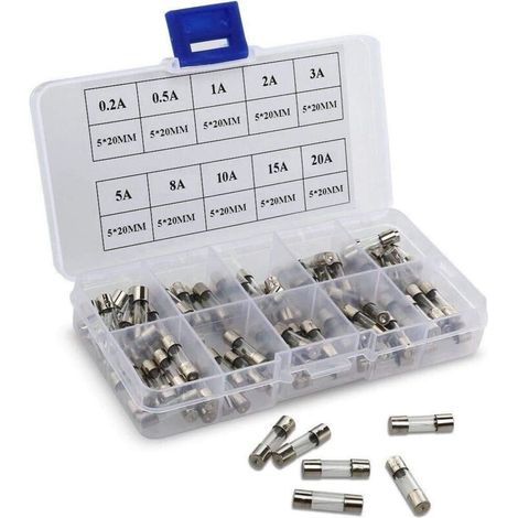 120-piece car fuse kit – 5A, 10A, 15A, 20A, 25A, 30A – Storage case with extractor – Compatible with cars, trucks, and motorcycles (1/5)