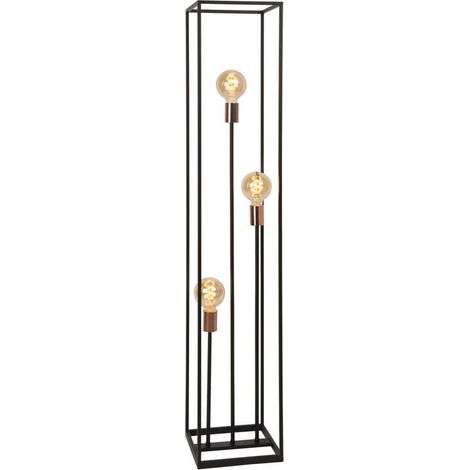 Lucide Arthur lampada da terra 3xE27 nero oro 140cm (1/5)