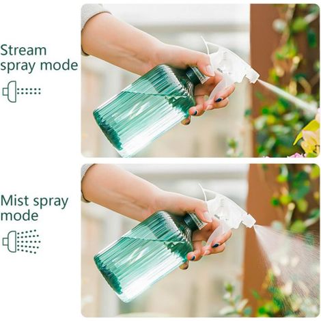 2 Pièces 500ml Flacon- Pulverisateur - Vaporisateur, Bouteille Vaporisateur d'Eau avec Déclencheur, Pulvérisation & Jet 2 Modes (1/5)