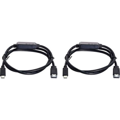2x eSATA-zu-USB-Kabel, USB-Typ-C-Stecker auf eSATA-Festplattenkabel für Laptops