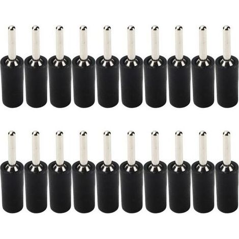 20 Pièces Connecteur Banana Plug 2mm Mâle Laiton Nickelé Étanche Accessoire Noir (1/5)