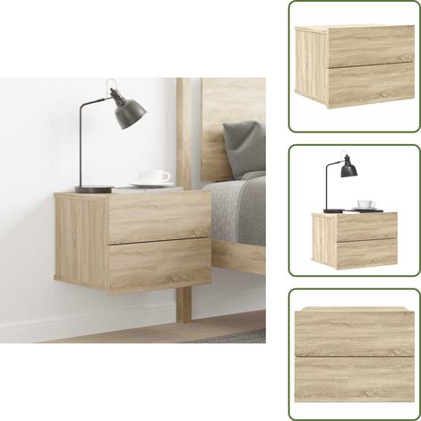 Nachttisch Sonoma-Eiche 40x30x30 cm Holzwerkstoff - Nachtisch - Nachttisch - Holznachtisch - Behandeltes Holz - Schreibtischlampe