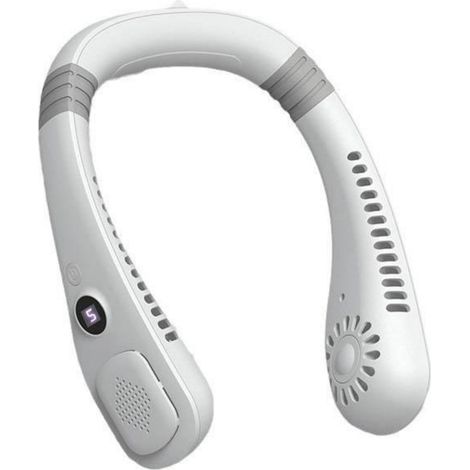 Ventilador De Cuello - 5 Velocidades - Pantalla Led - Batería Recargable De 1200 Mah - Flujo De Aire Dual Superior E Inferior - Portátil (1/5)