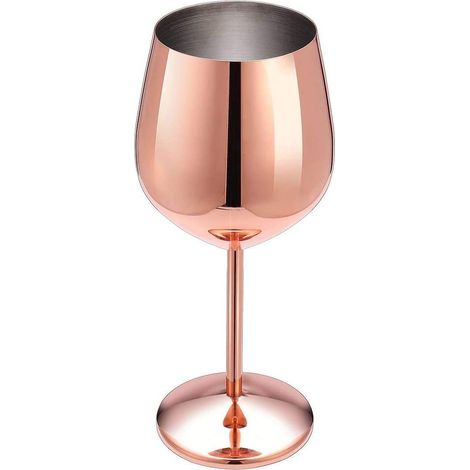 Verre à Vin en Acier Inoxydable - Tige Métallique - Résistant aux Chocs - Pour Vin Blanc Champagne Cocktails Jus - 1 Pièce (1/5)