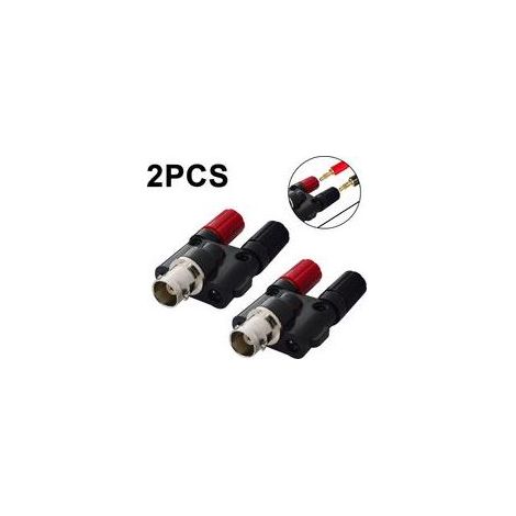 Adaptateur répartiteur coaxial BNC femelle vers double prise banane femelle (lot de 2) (1/5)