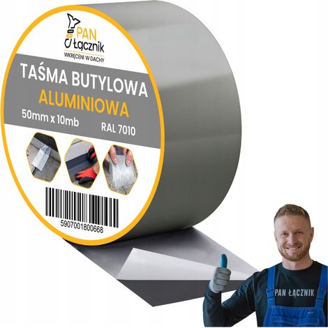 Bande Butyle De Toiture Aluminium, 50 mm x 10 m, Anthracite RAL7010, Ruban D'Etancheite (1/5)