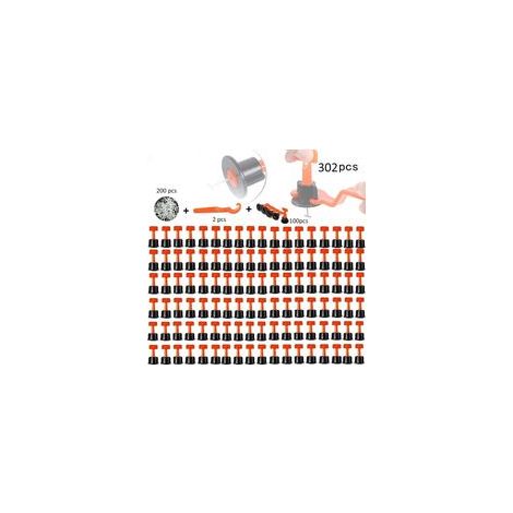 Système de nivellement de carreaux, 302 pièces, niveleur réutilisable, outil de réglage de positionnement de carreaux muraux en plastique croisé (1/5)