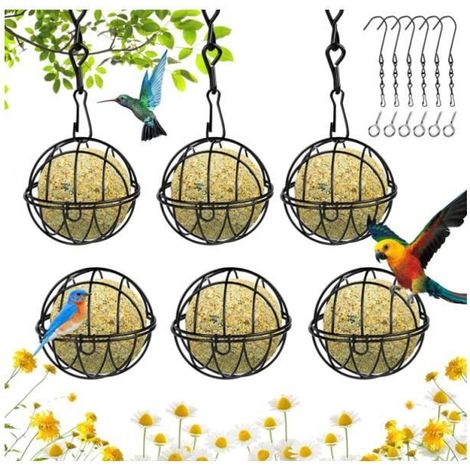 Mangeoire pour Oiseaux Sauvages - Métal - Anti-écureuil - 6 mangeoires - Extérieur (1/4)