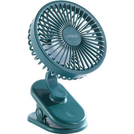Tragbarer, wiederaufladbarer Ventilator, Mini-USB-Tischventilator, leise und umweltfreundlich, 2000-mAh-Akku, 3 Geschwindigkeitsstufen, 270°-Drehung, ideal für (1/5)