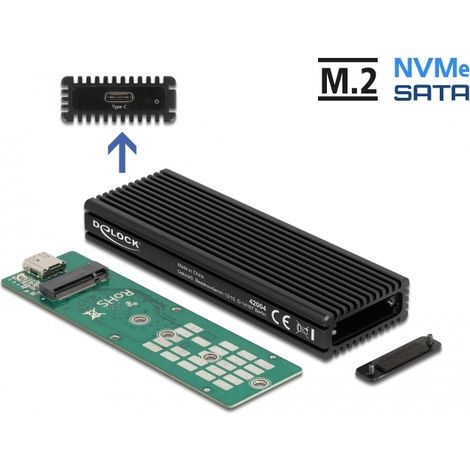 Delock Externo USB Type-Câ¢ Caja Combo para M.2 NVMe PCIe o SATA SSD