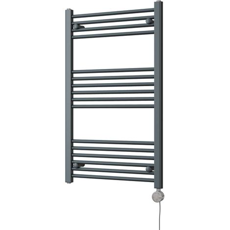 Zennor - Anthracite Electric Towel Rail H1000mm x W600mm Straight 500w Thermostatic (1/3)