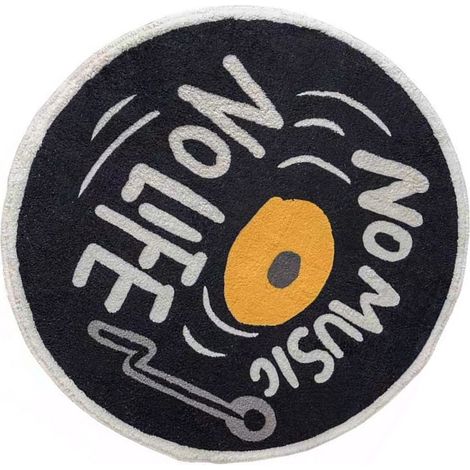 Tapis de salle de bain absorbant l'eau, motif disque CD rétro, antidérapant, épais et doux, imitation cachemire, type 1, 100 x 100 cm