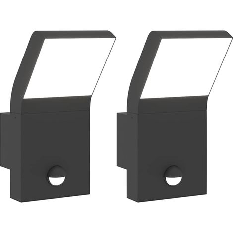 Maison Exclusive - Applique con LED e Sensore 2 pz Nere in Alluminio Pressofuso (1/5)