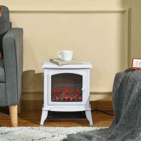 Chimenea decorativa con Termostato Ajustable y Protección Sobrecalentamiento para Salas 20-25 m² 36,5x24x45,5 cm Blanco (1/5)