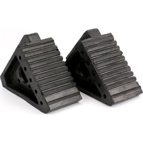 Lot de 2 Cale de Roue Voiture Bloc Anti-dérapant Bouchon Alignement de Roue pour Moto de Camion de Voiture, Noir (3,85 kg) (1/5)