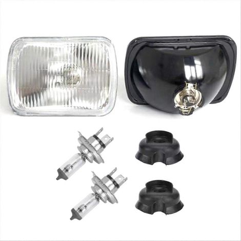 Satz mit 2 H4 5x7 Zoll Scheinwerfern für rechtsgelenkte Navara, kompatibles Frontbeleuchtungsset, inklusive Leuchtmittel, robuste Optik, optimale Lichtleistung, direkter Ersatz. (1/5)