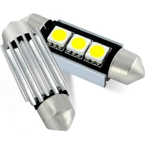 Lot de 2 lampes LED navette 37 mm 12VDC 1W3 blanc froid (1/2)